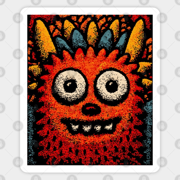 Goofy Toothy Monster | The Happy Little Beast Magnet by TuncGK